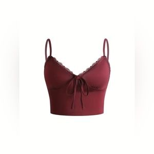 3/$15 
SHEIN burgundy V-neck Lace Cami size XS